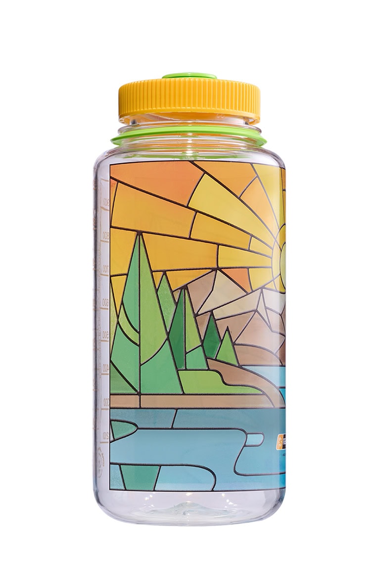 32oz Wide Mouth Stained Glass Print Bottles B3